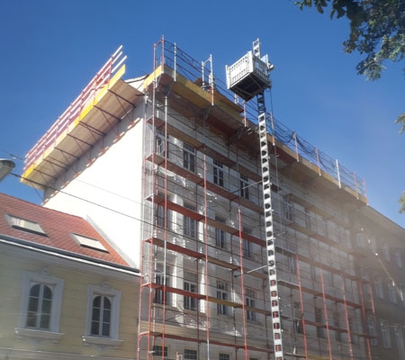 Sockelsanierung Dachausbau Semperstraße Wien